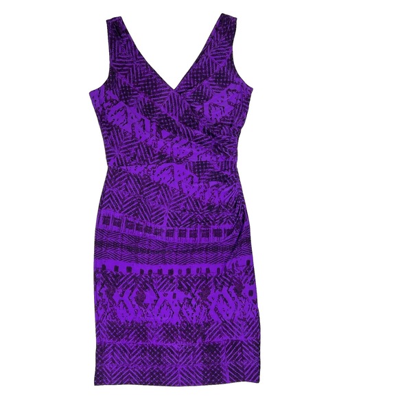 Lauren Ralph Lauren Dresses & Skirts - Lauren Ralph Lauren Purple Geometric Aztec Print Sleeveless V-Neck Sheath Dress